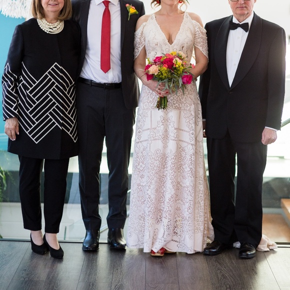 Reclaimed Lace Wedding Dress+ Vintage Slip - Picture 3 of 8